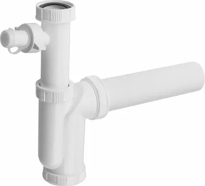 Obrázek produktu pro Dřezový sifon s odbočkou 6/4", DN50, bílý