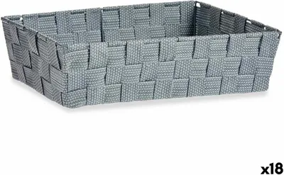 Zdjęcie produktu dla Kosz uniwersalny Kipit 79812 tkanina szara 3,8 L 34 x 8,5 x 21 cm (18 sztuk)