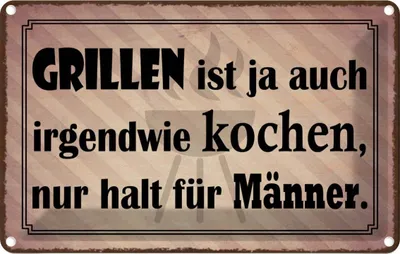 Produktbild von vianmo Blechschild 20x30 cm Grillen ist kochen für Männer Essen Trinken
