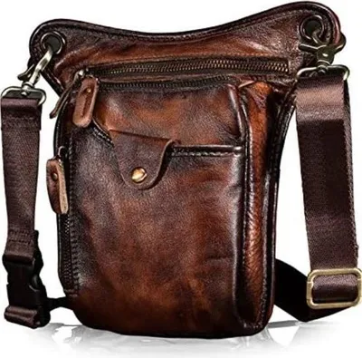 Produktbild von Beintasche – Motorrad-Beintasche – Beintasche – Motorrad-Hüfttasche – Motorradtasche – Braun/Schwarz