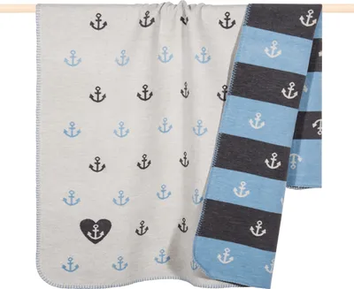 PAD Baby Kuscheldecke MATROSE light grey 75 x 100 cm FR