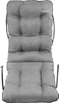 Produktbild von SuperKissen24. Stuhlkissen Sitzkissen und Rückenkissen für Stühle 48x48x75 cm - Outdoor und Indoor - Wasserdicht - Grau Leinen
