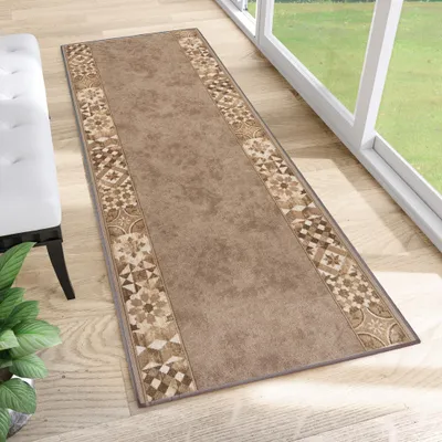 Produktbild von Tapiso Läufer Anti Rutsch Modern Braun Wohnzimmer 100 x 480