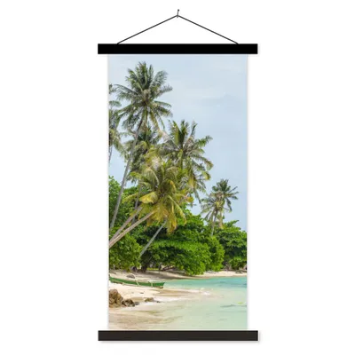 Produktbild von MuchoWow® Textilposter Palmen - Strand - Sommer - Tropisch 90x180 cm mit schwarzem Rahmen - Dekoration Wohnzimmer