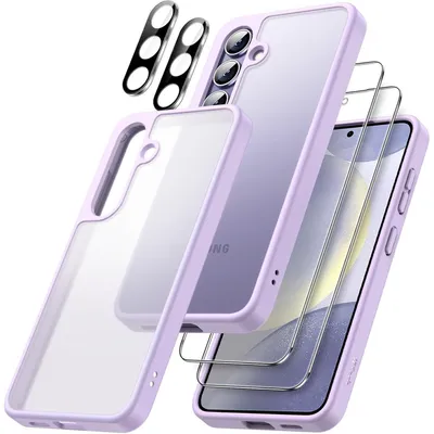 Obrázok produktu pre Ochranný obal 5 v 1 pre Samsung Galaxy S24+ / S24 Plus 5G, s 2 ochrannými fóliami a ochranou pre fotoaparát, matná fialová farba