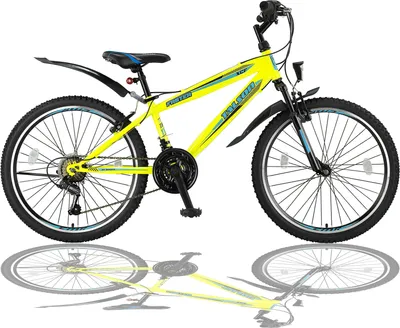 Produktbild von 24 Zoll Fahrrad MTB mit Beleuchtung und SHIMANO 21-Gang Schaltung Gelb