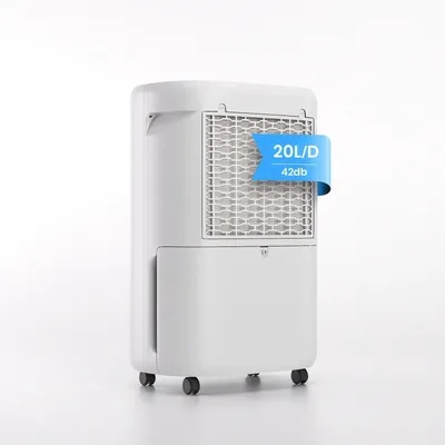 Image de Déshumidificateur - 20 l/jour - Silencieux - Régulation automatique de l'humidité - Réservoir d'eau de 4 l - Double système d'évacuation - Purificateur d'air 220 V