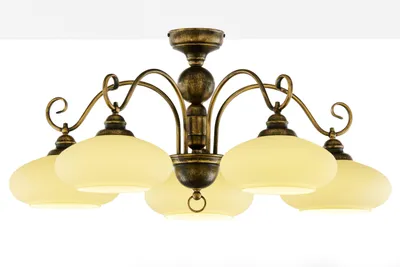 Produktbild von JUPITER Deckenleuchte BOLERO Klassisch 5-flammig E27 Schwarz Gold Stahl Glas Deckenlampe Wohnzimmer Esszimmer