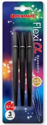 Productafbeelding van Flexi alpha zwarte balpen, Penmate, 3 stuks, blisterverpakking