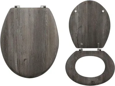 Produktbild von Famanu Toilettensitz MDF Holzkern "Blue Ridge" mit rostfreien Scharnieren - hochwertige Qualität