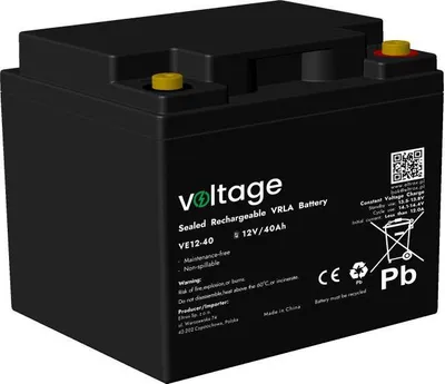 Zdjęcie produktu dla Akumulator AGM Voltage 12V 40Ah VE12-40 (Żywotność 6-9 lat)