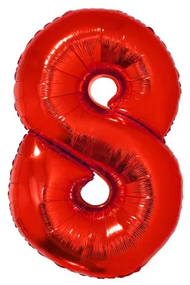 Produktbild von XXL Zahlen Folienballon 100 cm - Rot Zahl: 8