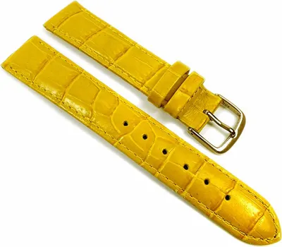 Produktbild von Louisiana Print XL Uhrenarmband Leder Gelb 21907G, Anstoß:12 mm