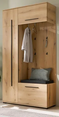 Produktbild von Kompaktgarderobe "Design-D" in Evoke Eiche 111 x 200 cm