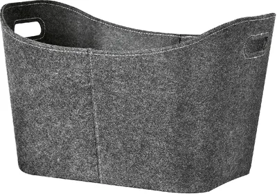 Produktbild von Filz-Aufbewahrungskorb rechteckig anthrazit 56x42x37 cm mit zwei Griffmulden