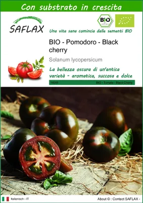 Immagine prodotto di SAFLAX -- Pomodoro - Black cherry - 10 semi - Con substrato - Solanum