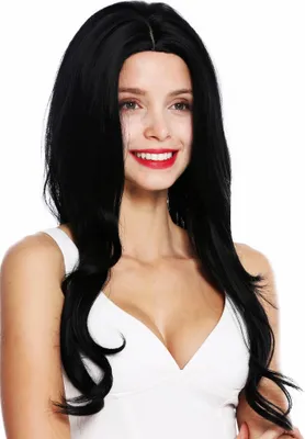 Produktbild von WIG ME UP Perücke lang leicht gewellt Mittelscheitel Schwarz LC128-1
