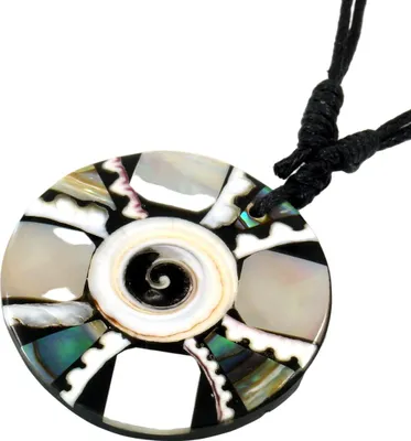 Produktbild von Ethno Kette, Surferkette mit Perlmutteinlage, Mehrfarbig, Holz,Muschelscheiben, Ketten & Modeschmuck für den Hals