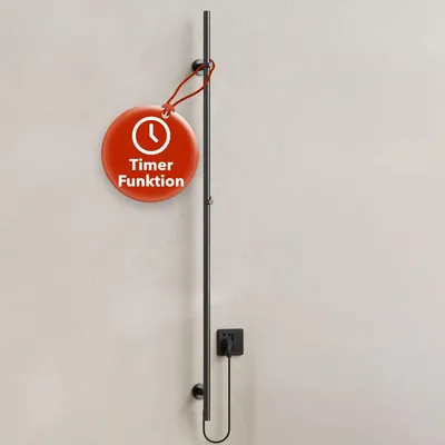 Produktbild von BELVIT elektrischer Handtuchtrockner 150 cm 60 W mit Timer & 2 Heizstufen – Handtuchwärmer elektrisch, Wandmontage, 2 Haken, Badheizkörper