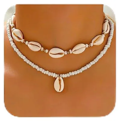 Produktbild von JOOTUEPO Muschelkette choker kette damen surferkette ethno muschel kette boho sc