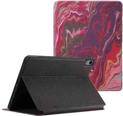 Produktbild von Selencia Vivid Klapphülle iPad Air 11 Zoll (2025) M3 / (2024) M2 / Air 5 (2022) / Air 4 (2020) - Marble Plum