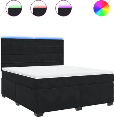 Produktbild von vidaXL Boxspringbett mit Matratze Schwarz 180x200 cm Samt