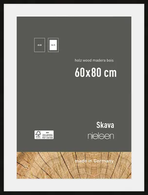 Produktbild von nielsen Holz Bilderrahmen Skava Schwarz, 60,0 x 80,0 cm - mit Passepartout 50x70 cm