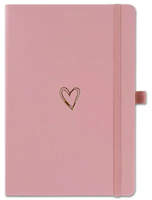 Produktbild von A5 liniertes Notizbuch Hardcover 192 Seiten dunkelrosa Leder-Optik mit Herzmuster