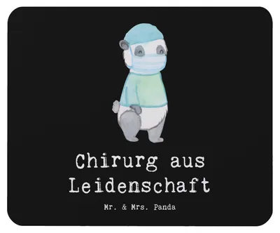 Produktbild von Mr. & Mrs. Panda Mouse Pad Chirurg Leidenschaft - Schwarz - Geschenk, Mauspad, Arzt, Krankenhaus, Spruch, Mediziner, laptop, Mousepad, pc