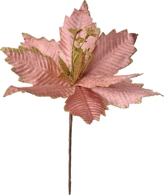 Image de Clayre & Eef Plante artificielle Étoile de Noël Ø 24x27 cm Rose Plastique