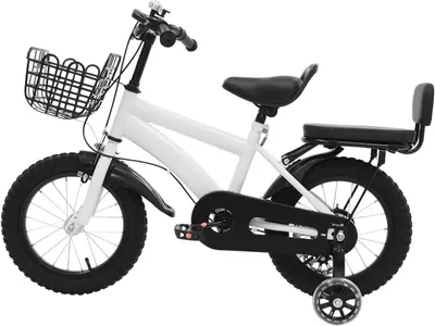 Produktbild von Kinderfahrrad - Laufrad - Sicheres Fahrradlernen - Mit Stützrädern - 14 Zoll - Weiß
