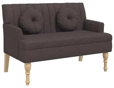 Produktbild von vidaXL Sitzbank mit Kissen Dunkelbraun 113x64,5x75,5 cm Stoff