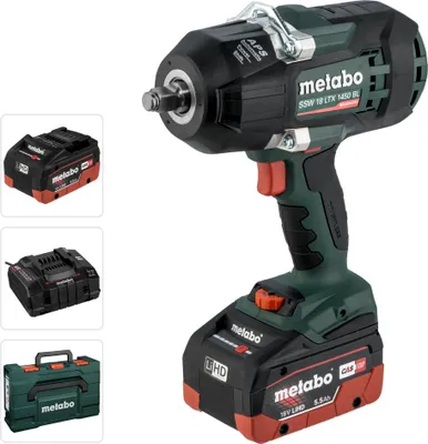 Produktbild von Metabo SSW 18 LTX 1450 BL - Rázový šroubovák - akumulátorový - 1/2" čtyřhran - 1450 N-m - 2 baterie