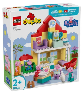 Productafbeelding van LEGO DUPLO Peppa Wutz Familiehuis - Educatief speelgoed ter bevordering van de motoriek - Montessori speelgoed met 5 figuurtjes en accessoires voor een poppenhuis - Cadeau voor meisjes en jongens vanaf 2 jaar - 10467