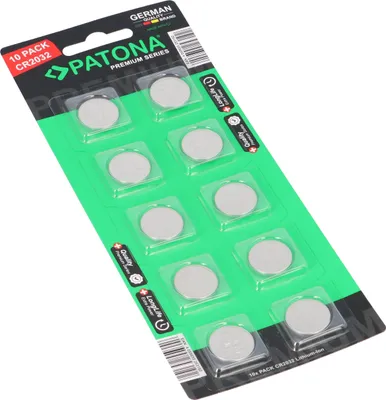 Image de PATONA Premium CR2032 Piles, paquet de 10 3V Lithium