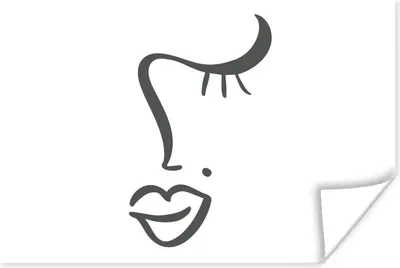 Produktbild von MuchoWow® Poster Gesicht - Abstrakt - Schwarz - Weiß 180x120 cm - Fotoplakat