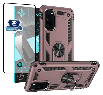 Produktbild von Armor Outdoor Handyhülle für Samsung Galaxy S20 Handy Panzer Case Schutzhülle mit 9H Displayglas Displayschutz Farbe: Rosegold