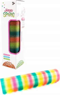 Produktbild von Magische Spirale Bunt 30cm Regenbogenspirale Treppenläufer Antistress Spielzeug Kinder