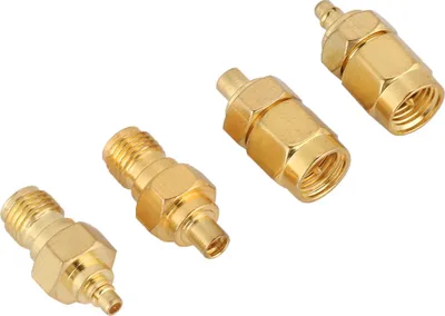 Produktbild von 4 Stück vernickelt Messing MMCX zu SMA Adapter 50ohm Impedanz für Antenne Radio