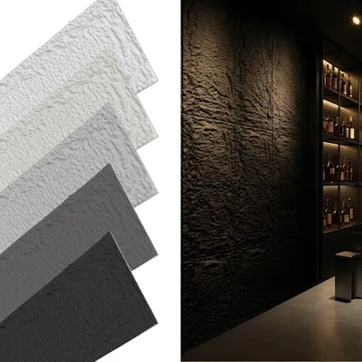 Produktbild von JOIEYOU 2 Stück Wandpaneele Steinoptik 120x60 cm, 5 cm Polyurethan3D Wandverkleidung, Naturstein Wandpaneel Nachbildung für Wohnzimmer Bad Küche, Graphitschwarz