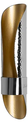 Produktbild von FINK Wandleuchter MUSETTE - Wandkerzenhalter aus Aluminium, gehämmert, silberfarben, innen goldfarben, H 35 cm