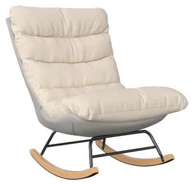 Obrázok produktu pre Hojdacie kreslo, ergonomický dizajn, vysoká nosnosť, béžová farba – StyleC (nepolohovateľné)