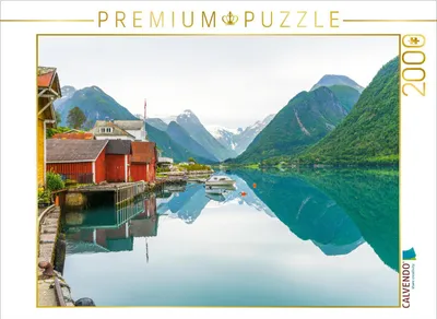 Produktbild von CALVENDO Puzzle Fjaerland und der Fjaerlandsfjord 2000 Teile Puzzle quer | 2000 Teile Lege-Größe 90x67cm Foto-Puzzle für glückliche Stunden