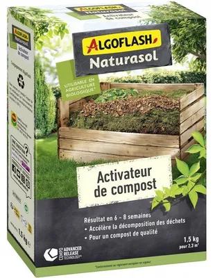 Immagine prodotto di Acceleratore di compost Algoflash Naturasol, 1,5 kg, accelera la decomposizione dei rifiuti organici