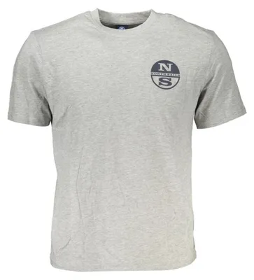 Produktbild von Kurzarm Herren T-Shirt Grau mit Rundhals und Logo-Druck