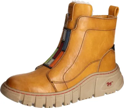 Produktbild von Mustang Damen Stiefelette sportlich Winterboot Warmfutter Plateausohle 1499-606, Größe:40 EU, Farbe:Gelb