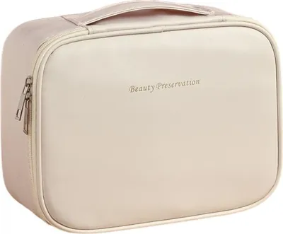 Produktbild von ECARLA faltbare Kosmetiktasche, Etui aus , cremefarben KS146K