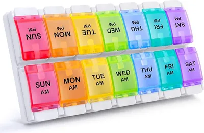 Produktbild von MODFU Pillendose Tablettenbox für 7 Tage, je 3 Fächer pro Tag, Pillendose