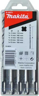 Produktbild von Makita HM Bohrer-Set V-PLUSNr. 3 Ø 5 x 110 mm und Ø 6/8/10/12 x 160 mm, SDS-plus