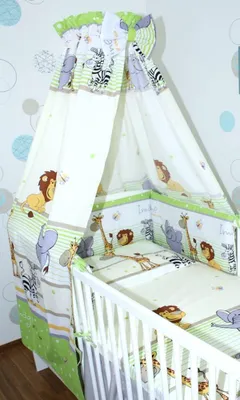Produktbild von Babybett-Himmel aus Vollstoff - Safari Grün - für Babybetten